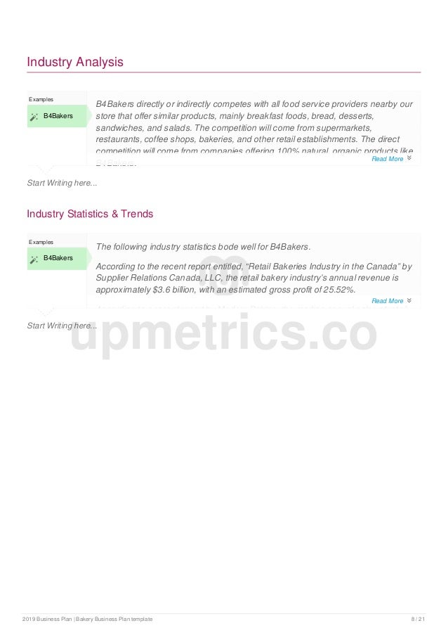 Bakery Business Plan Example
