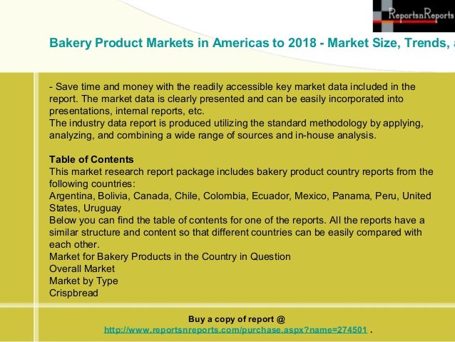 America Bakery Product Market Segment Analysis To 2018 America Bakery Product Market Segment Analysis To 2018