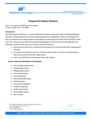 Bakery software proposal | PDF