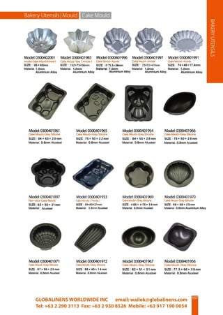 GLOBALINENS WORLDWIDE INC email: wailok@globalinens.com
Tel: +63 2 290 3113 Fax: +63 2 930 8526 Mobile: +63 917 190 0054
 