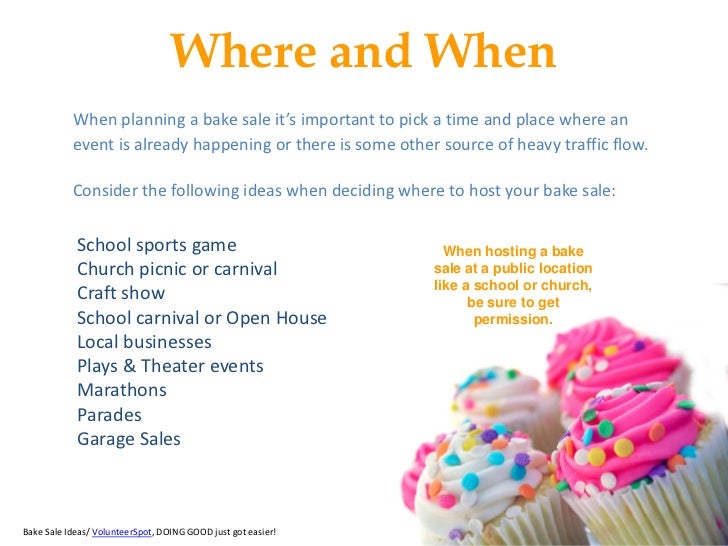 how to plan a bake sale