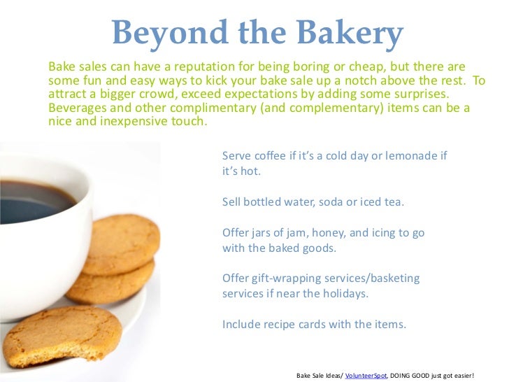 baked goods to sell