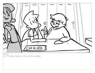 Dialog
F: I'm also here to hit on the ladies
 