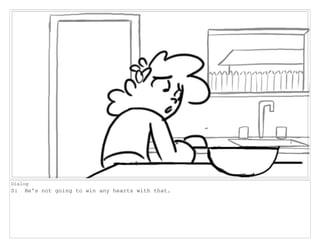 Dialog
S: He's not going to win any hearts with that.
 