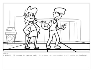 Dialog
M What?! Of course it tastes bad! It's been rolling around in all sorts of garbage!
 