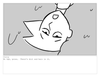 Dialog
M: Ugh, gross. There's dirt and hair in it.
 