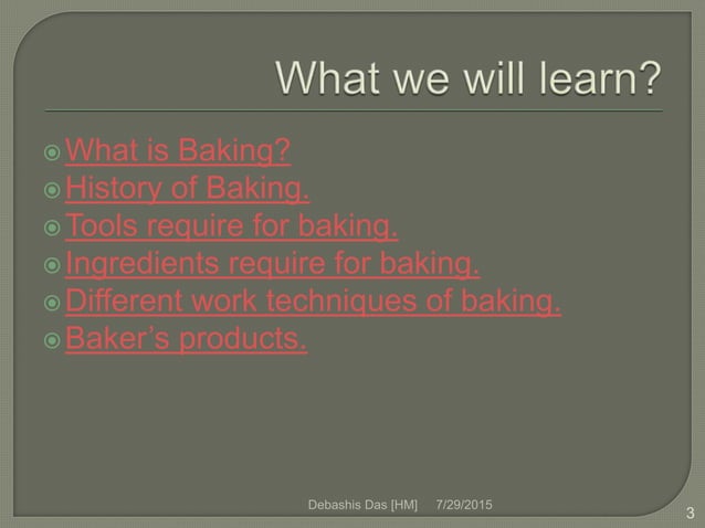 Basic Baking | PPTX | Desserts and Baking | Food & Drink