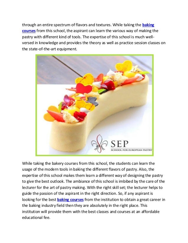 Baking Courses School for European Pastry