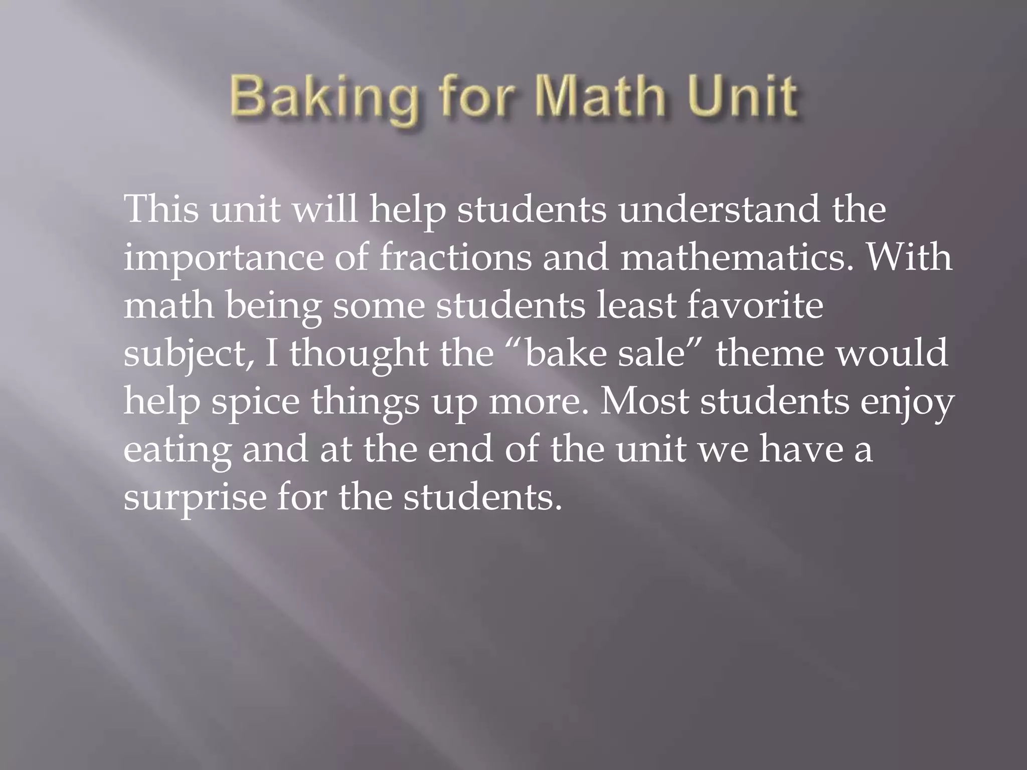 Baking for Math | PPTX