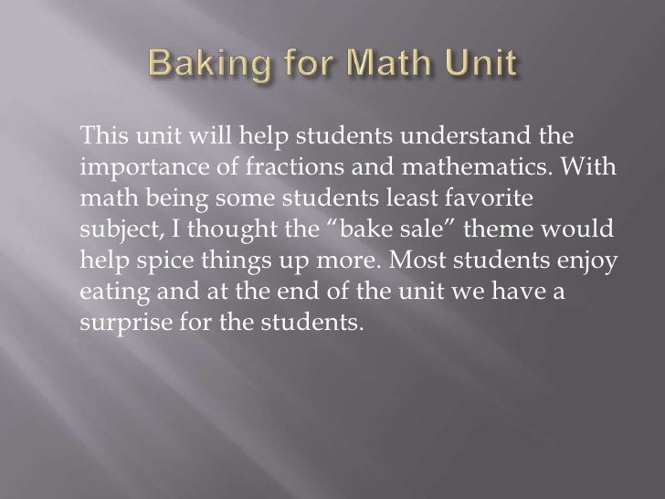 Baking for Math