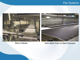 Pan Systems
Servo Indexer Wire Mesh Oven In-feed Conveyor