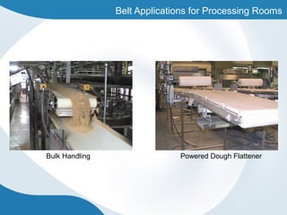 Belt Applications for Processing Rooms
Bulk Handling Powered Dough Flattener