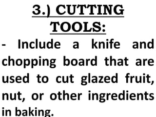 12.) PARING KNIFE:
- Is used to pare or cut
fruits and vegetables into
different sizes.
 