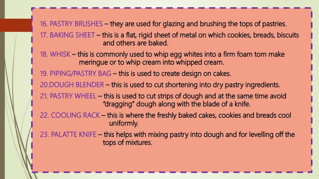TLE 7 BAKING TOOLS AND EQUIPMENT 2