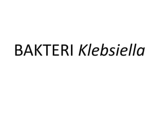BAKTERI Klebsiella
 