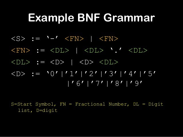 grammar c bnf naur Bakus form grammar c bnf naur Bakus form