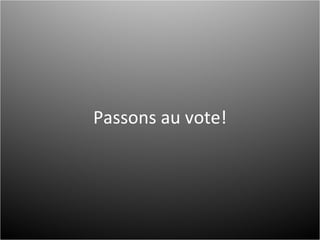 Passons au vote! 