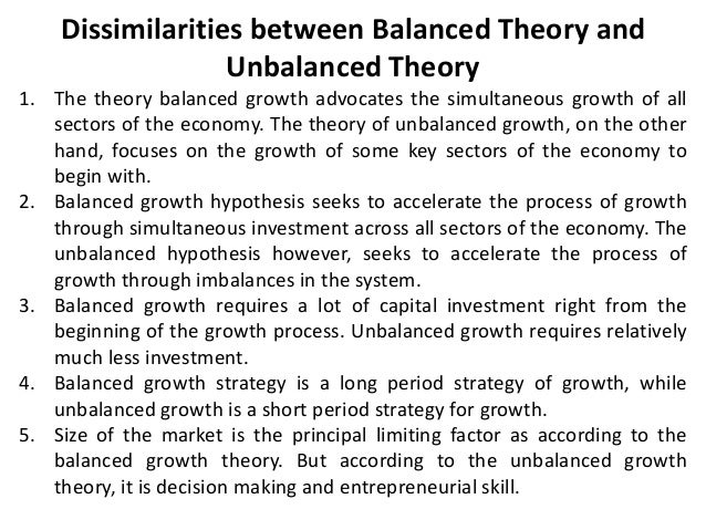 balanced and unbalanced growth balanced and unbalanced growth