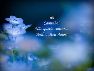 Só!
Caminho!
Não queria contar...
Perdi o Meu Amor!
 