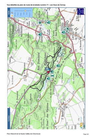 Vue détaillée du plan de route de la balade numéro 11 - Les Vaux de Cernay
Parc Naturel de la Haute Vallée de Chevreuse Page 4/4
 