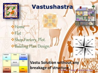 Vastushastra
Home
Flat
Shop,Factory, Plot.
Bulding Plan Design.
Vastu Solution without any
breakage of structurePresented by - Balaji Consultant, Sunil Soni....
....
 