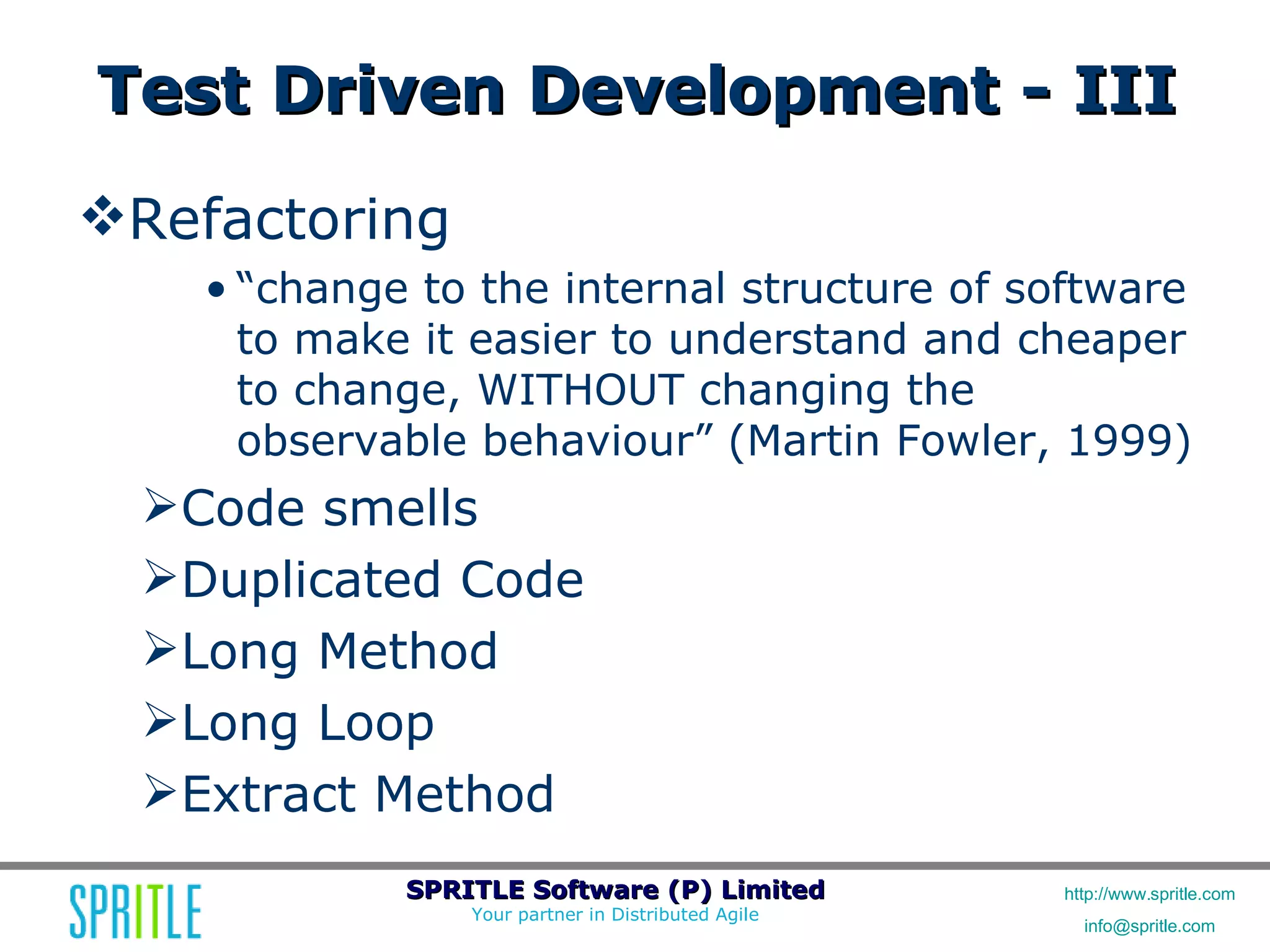 Agile Workshop: Releasing Quality Software