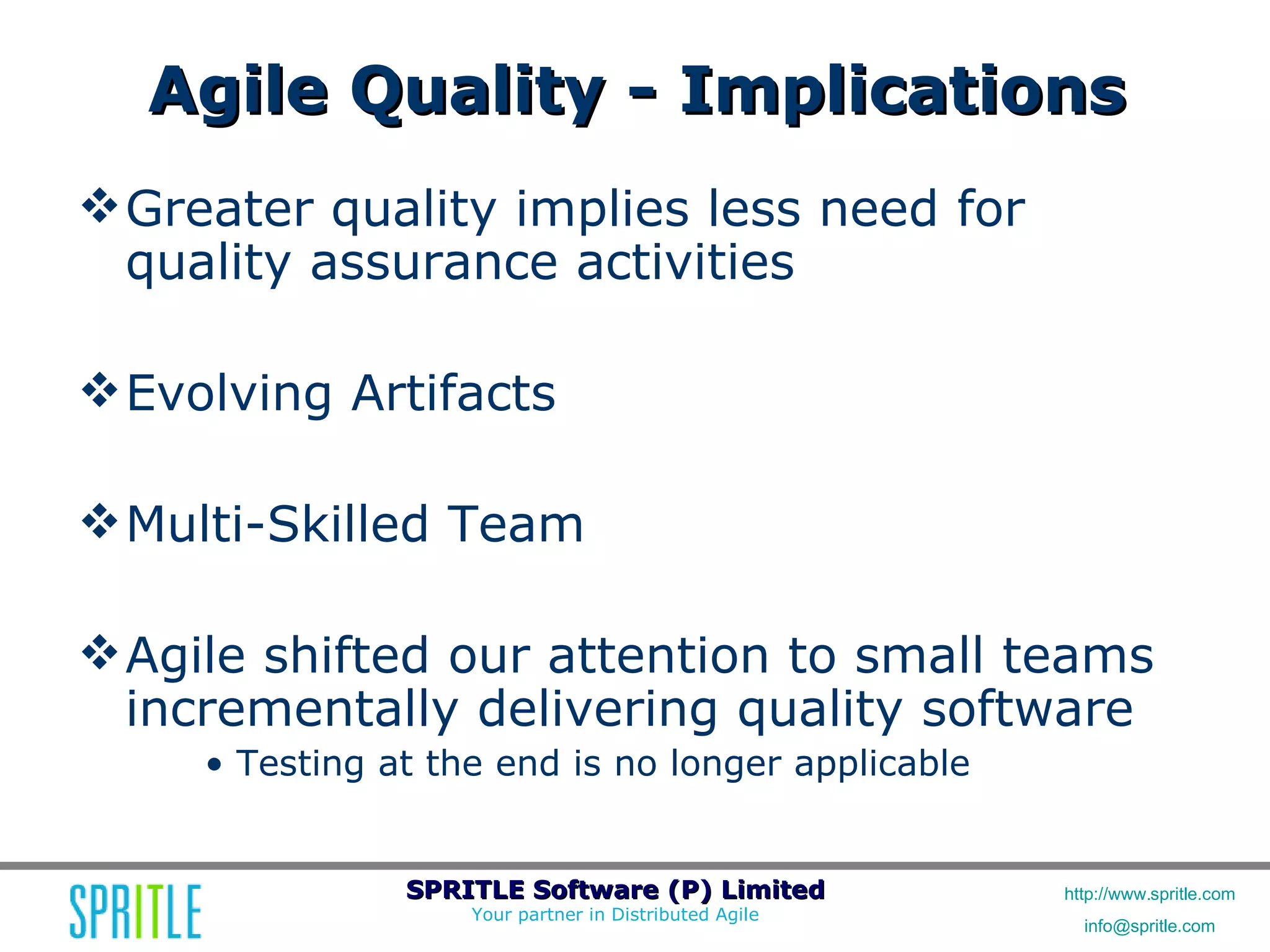 Agile Workshop: Releasing Quality Software