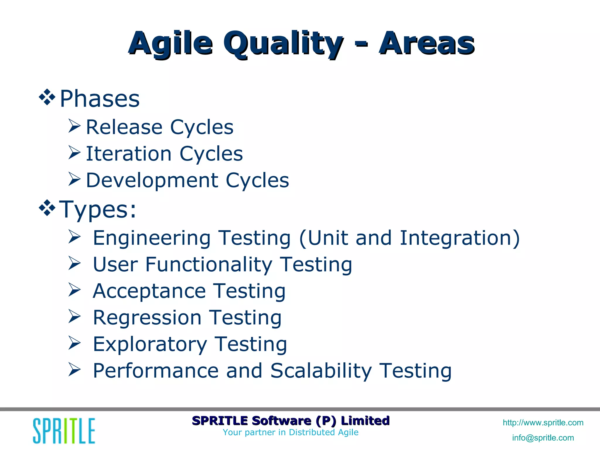 Agile Workshop: Releasing Quality Software