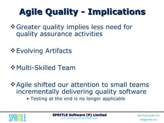 Agile Workshop: Releasing Quality Software
