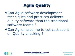 Agile Workshop: Releasing Quality Software