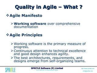 Agile Workshop: Releasing Quality Software