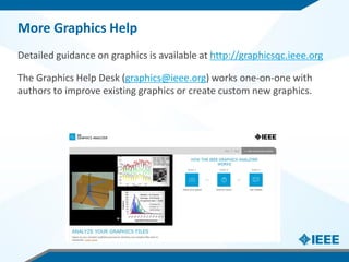 More Graphics Help
Detailed guidance on graphics is available at http://graphicsqc.ieee.org
The Graphics Help Desk (graphi...