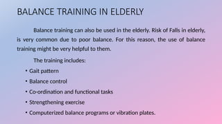 balance and balance training exercises for alderfly | PPTX