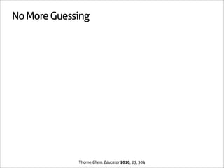 No More Guessing




             Thorne Chem. Educator 2010, 15, 304
 