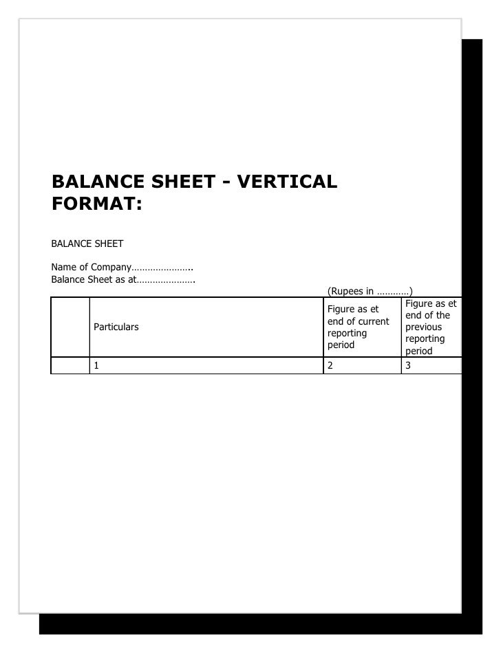 balance sheet
