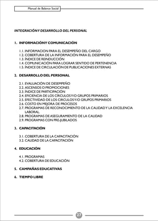 Balance Social (indicadores)
