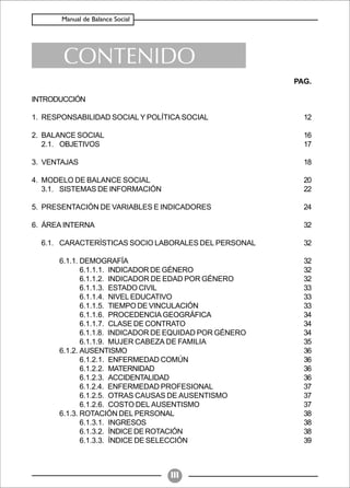 Balance Social (indicadores)