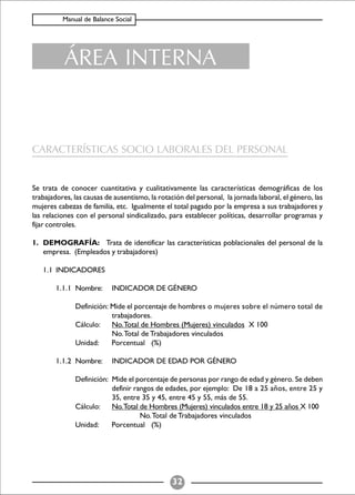 Balance Social (indicadores)