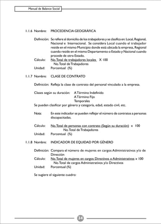 Balance Social (indicadores)