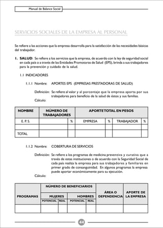 Balance Social (indicadores)