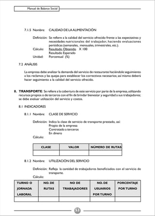 Balance Social (indicadores)