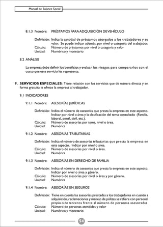 Balance Social (indicadores)