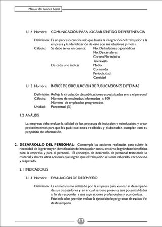 Balance Social (indicadores)