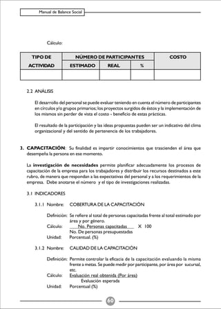 Balance Social (indicadores)