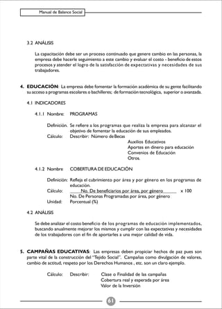 Balance Social (indicadores)