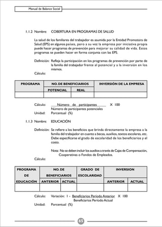 Balance Social (indicadores)