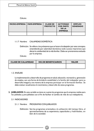 Balance Social (indicadores)