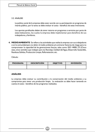 Balance Social (indicadores)