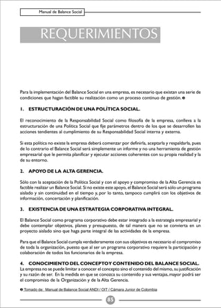 Balance Social (indicadores)