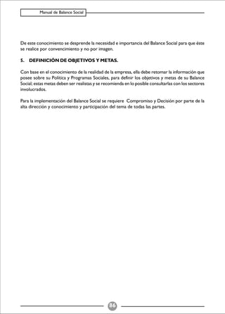 Balance Social (indicadores)